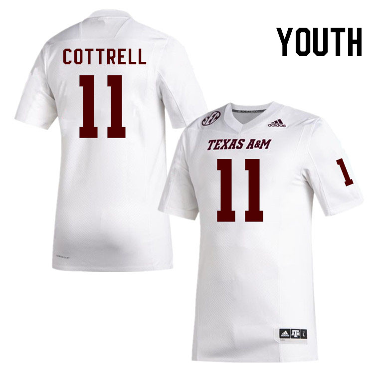 Youth #11 Raymond Cottrell Texas A&M Aggies College Football Jerseys Stitched Sale-White - Click Image to Close